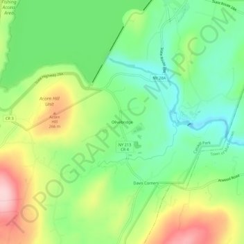 Olivebridge地形图、海拔、地势
