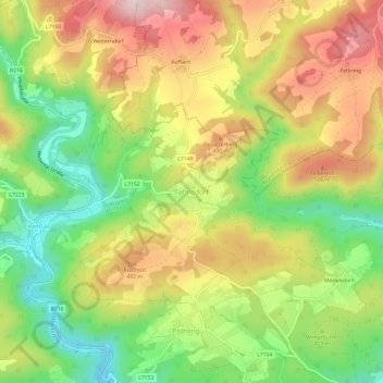 Fahnsdorf地形图、海拔、地势