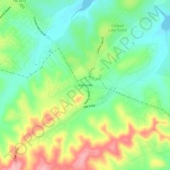 Startzville地形图、海拔、地势