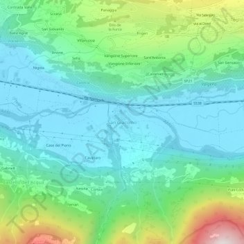 San Giacomo地形图、海拔、地势