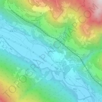 Leutschach地形图、海拔、地势