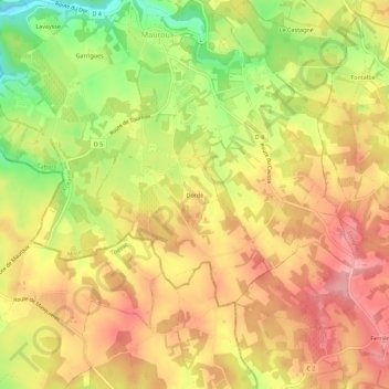 Dordé地形图、海拔、地势