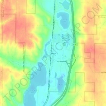 Waters地形图、海拔、地势