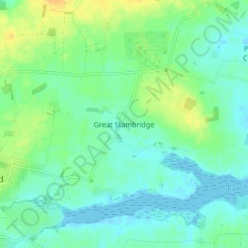 Great Stambridge地形图、海拔、地势