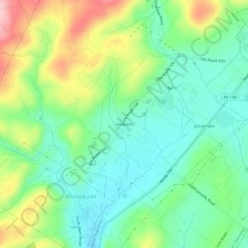 Eshbach地形图、海拔、地势