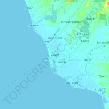 Bulan地形图、海拔、地势