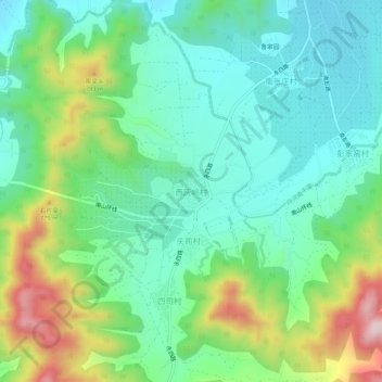 西灰岭村地形图、海拔、地势