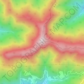 Mount Yatsura地形图、海拔、地势