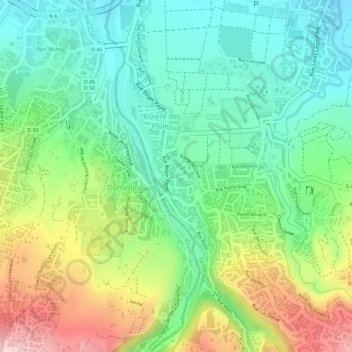 La Rivière des Pluies地形图、海拔、地势