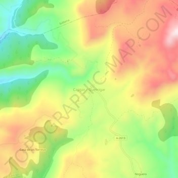 Cajigar / Queixigar地形图、海拔、地势