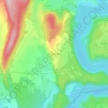 Saint-Christophe地形图、海拔、地势