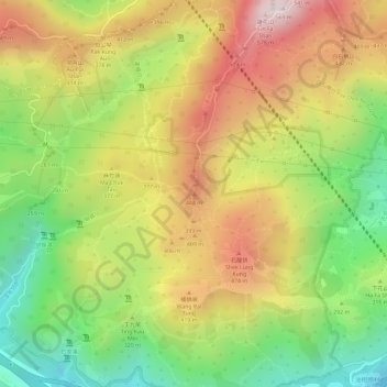 蓮花山尾地形图、海拔、地势