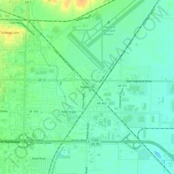 Nettleton地形图、海拔、地势