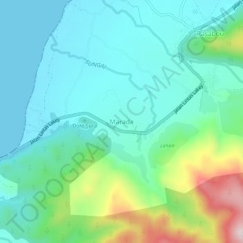 Marada地形图、海拔、地势