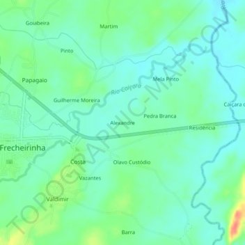 Alexandre地形图、海拔、地势