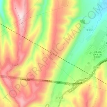 豆家山地形图、海拔、地势