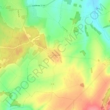 Le Chatelier地形图、海拔、地势