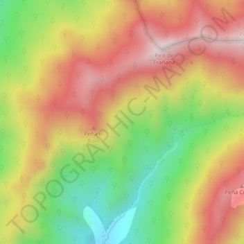 La Roble地形图、海拔、地势