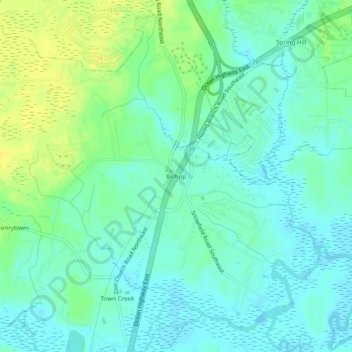 Bishop地形图、海拔、地势