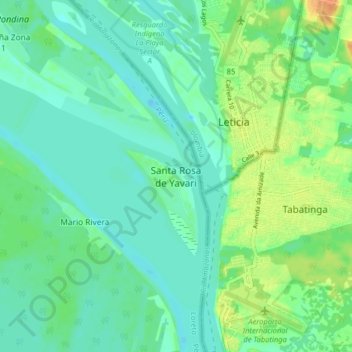 Santa Rosa de Yavari地形图、海拔、地势