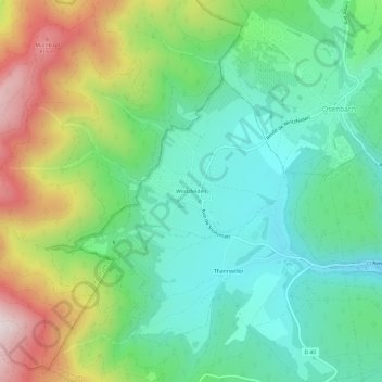 Wintzfelden地形图、海拔、地势