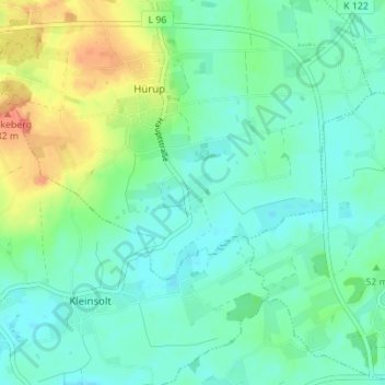 Kielsgaard地形图、海拔、地势