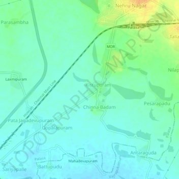 Rajapuram地形图、海拔、地势