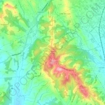 San Martino in Colle地形图、海拔、地势