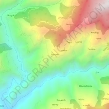 Tharoch地形图、海拔、地势