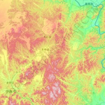 丰林县地形图、海拔、地势