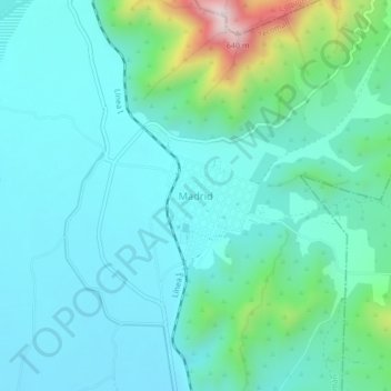 Madrid地形图、海拔、地势