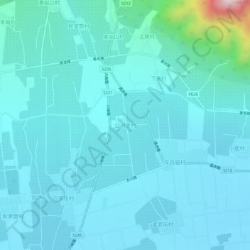 白河堡村地形图、海拔、地势