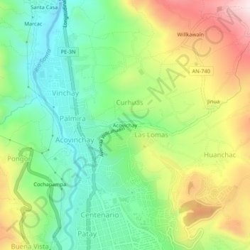 Acovichay地形图、海拔、地势
