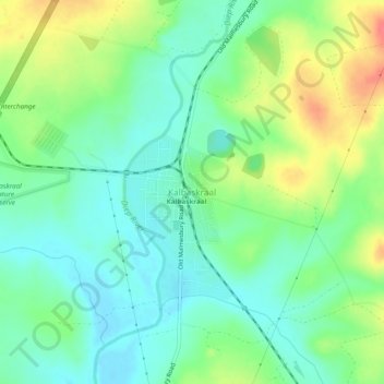 Kalbaskraal地形图、海拔、地势