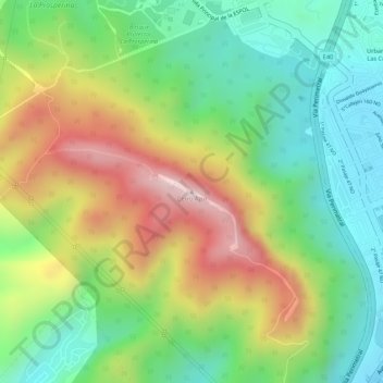 Cerro Azul地形图、海拔、地势