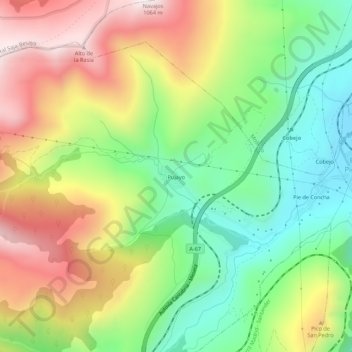 Pujayo地形图、海拔、地势