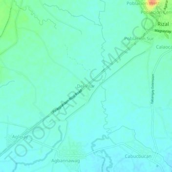 Del Pilar地形图、海拔、地势