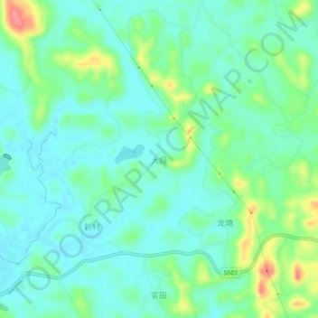 大段地形图、海拔、地势