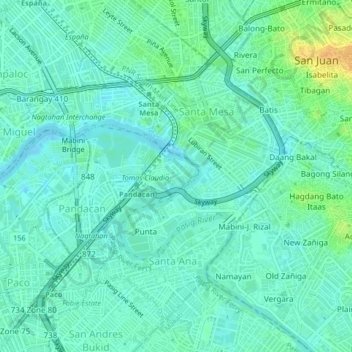 Morales地形图、海拔、地势