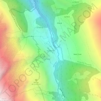La Savinaz地形图、海拔、地势
