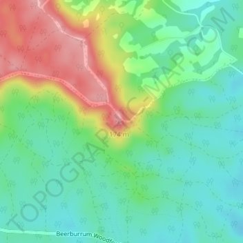 Glass House Mountain Lookout地形图、海拔、地势