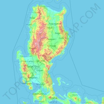 Quirino地形图、海拔、地势