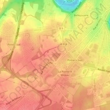 La Grande Vache地形图、海拔、地势