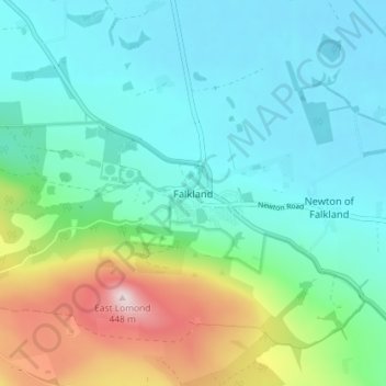 Falkland地形图、海拔、地势