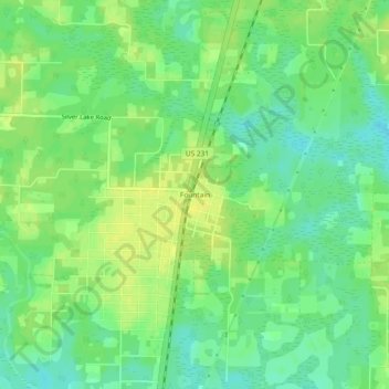 Fountain地形图、海拔、地势