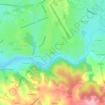 Crespiat地形图、海拔、地势