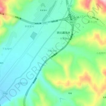 药匠台村地形图、海拔、地势