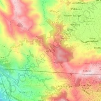 Longlong地形图、海拔、地势