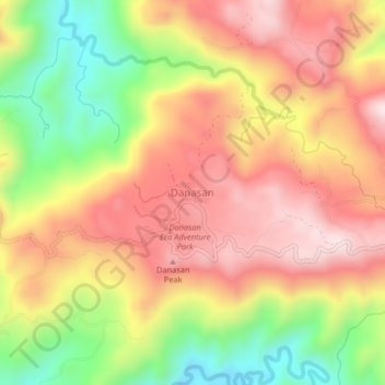 Danasan地形图、海拔、地势