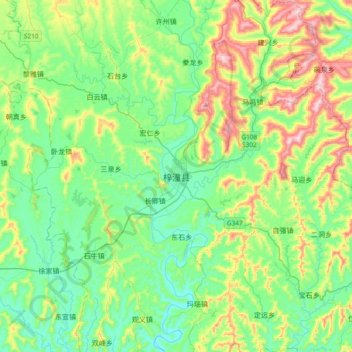 梓潼县地形图、海拔、地势